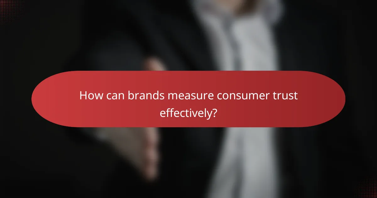 How can brands measure consumer trust effectively?