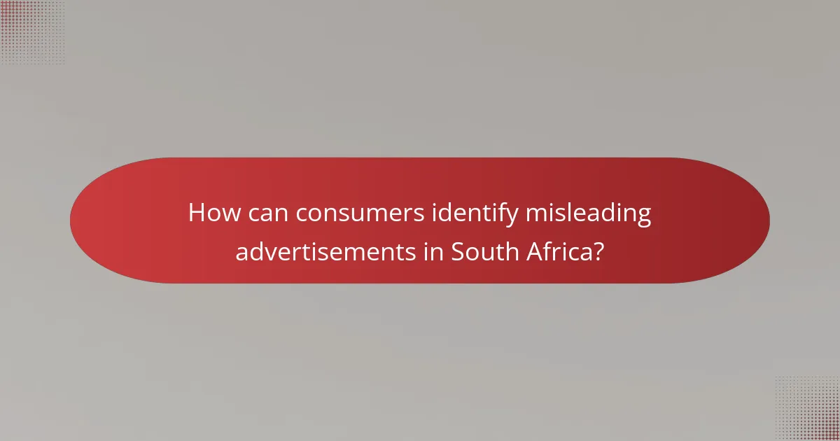 How can consumers identify misleading advertisements in South Africa?