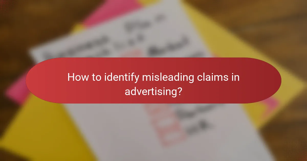 How to identify misleading claims in advertising?