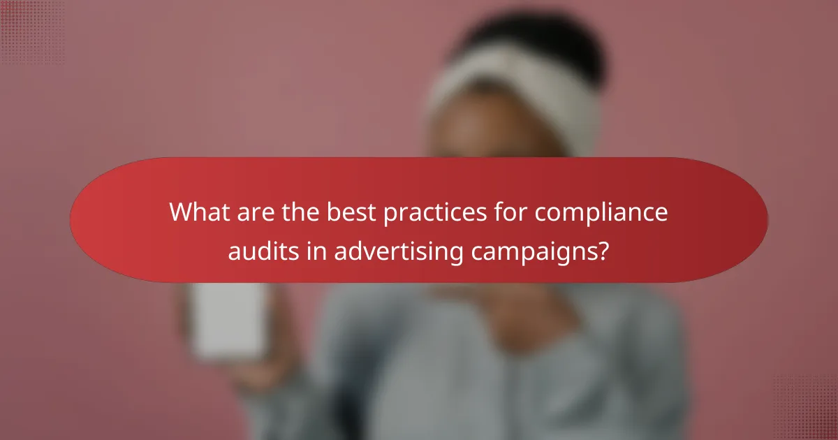 What are the best practices for compliance audits in advertising campaigns?