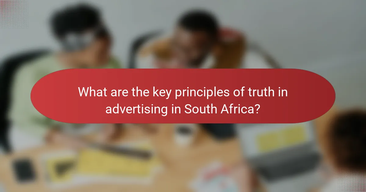 What are the key principles of truth in advertising in South Africa?