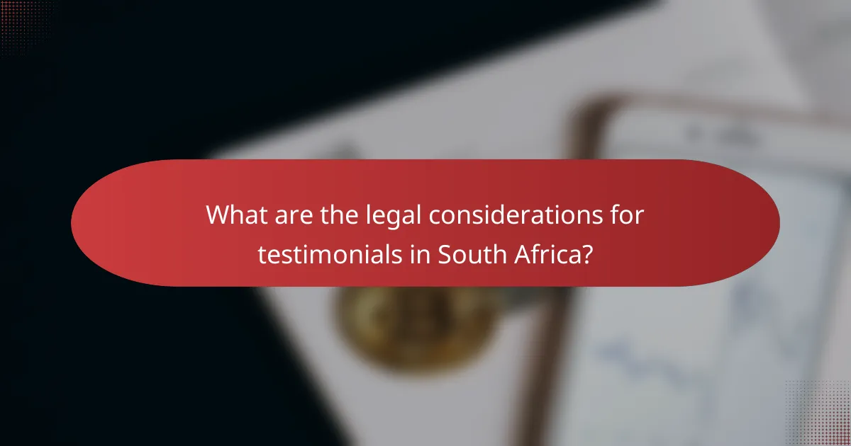 What are the legal considerations for testimonials in South Africa?