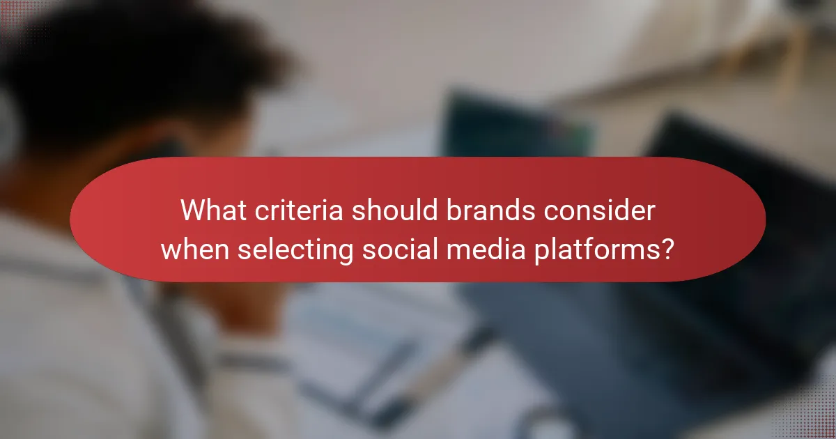 What criteria should brands consider when selecting social media platforms?